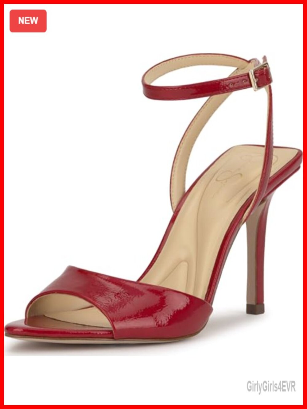 Faux Leather Stiletto Heeled Sandals with Ankle Strap and Open Toe